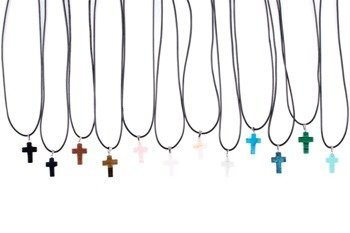 Naszyjnik - krzyżyk - kamień naturalny