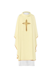 Ecru ornat haftowany symbol krzyża