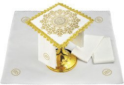 Komplet kielichowy haftowany 100% len