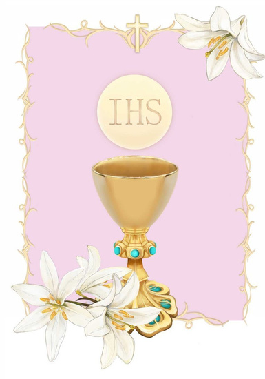 Kartka Braterska - Pamiątka  Pierwszej Komunii  Świętej