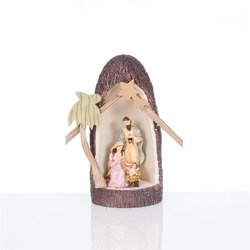 Szopka bożonarodzeniowa - Święta Rodzina - świecąca - Bianco