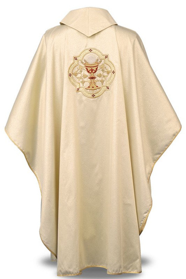 Złoty ornat haftowany - "Serce Pana Jezusa i Kielich "  