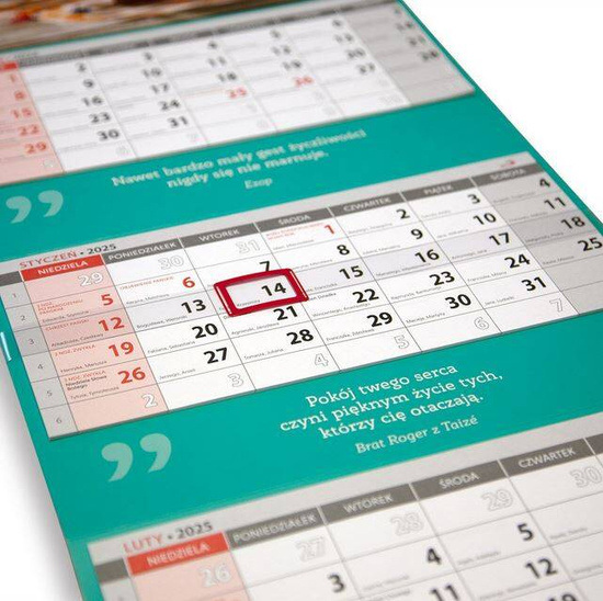 Kalendarz 2025 Trójdzielny - Kwiaty