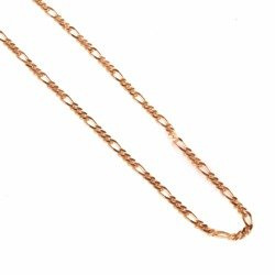Srebrny łańcuszek - figaro (3 mm) - pozłacany