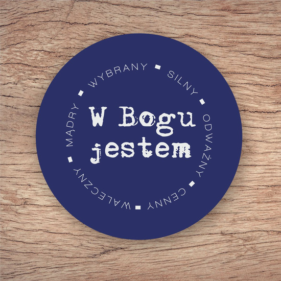 Podkładka korkowa – W Bogu jestem…