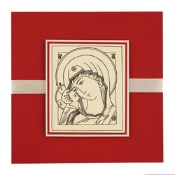 Kartka Ikona Matka Boża Włodzimierska - bordo