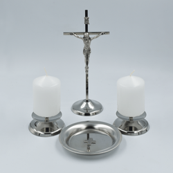 Zestaw Kolędowy metalowy krzyż prosty z miseczką