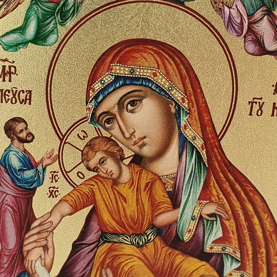 Ikona Eleusa Józef, Chrystus, aniołowie