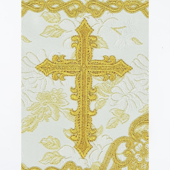 Palka haftowana krzyż - ecru