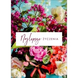 Karnet - Najlepsze życzenia - kwiaty