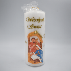 Świeca Bożonarodzeniowa biała 18 cm