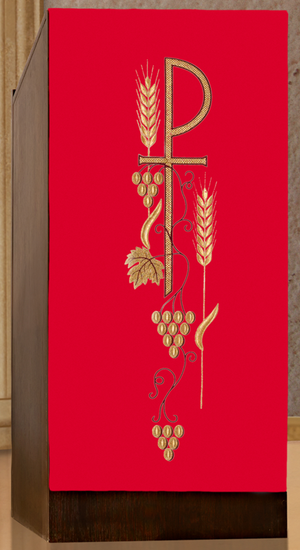 Serweta na lektorium haftowana symbolem PAX ze zdobieniami 