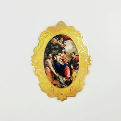 Obrazek kartonowy Święta rodzina owal