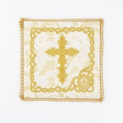 Palka haftowana krzyż - ecru