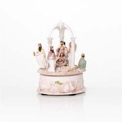 Szopka bożonarodzeniowa - pozytywka - świecąca - Bianco