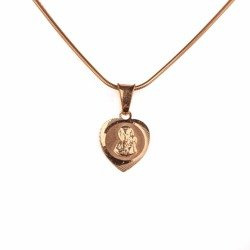 Medalik Matka Boża Częstochowska serce - srebrny - pozłacany