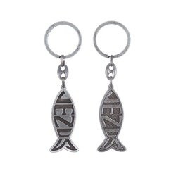 Brelok - rybka chrześcijańska - Ichtys - Jezus - powłoka satynowa