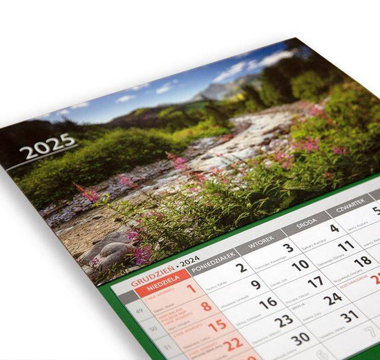 Kalendarz 2025 Trójdzielny - Widok