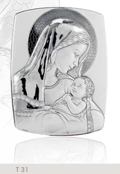 Srebrny obrazek. Madonna z Dzieciątkiem