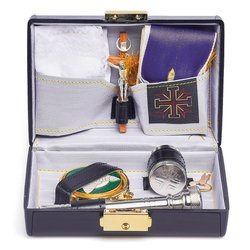 Bursa z wyposażeniem liturgicznym, ze skóry cielęcej