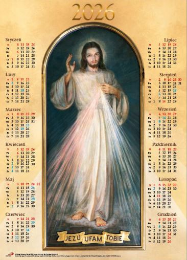 Kalendarz 2026 - plk. średni "Jezus Miłosierny"