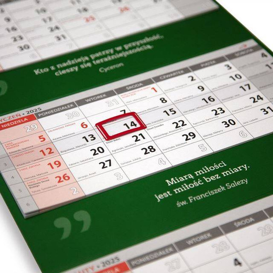 Kalendarz 2025 Trójdzielny - Widok