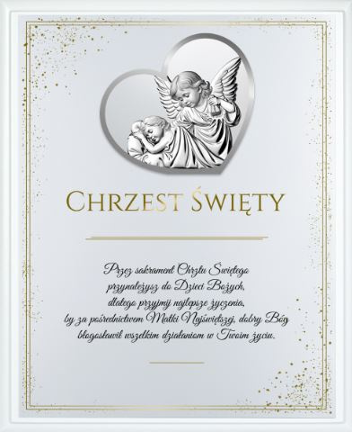 Panel Dekoracyjny na Chrzest Święty z Aniołami - Elegancki Upominek (brązowa)