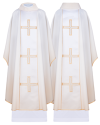 Ecru ornat z krzyżami