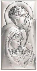 Srebrny obrazek z wizerunkiem Św. Rodziny, prostokątny