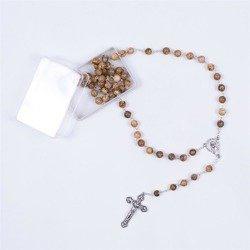 Różaniec z kamienia naturalnego w pudełku - jaspis