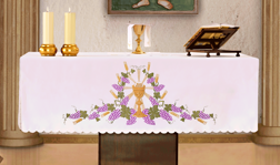 Obrus ołtarzowy z haftem czołowym kielich, IHS