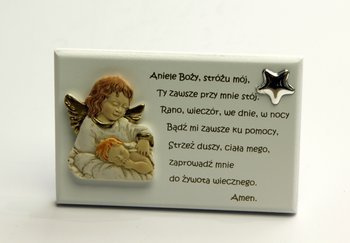 Marmurowa tabliczka z Aniołem Stróżem i modlitwą