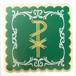 Palka haftowana PX + ozdobny srebrny wzór