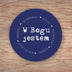 Podkładka korkowa – W Bogu jestem…