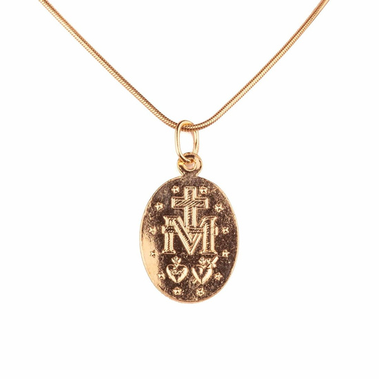 Medalik Matka Boża Niepokalana - srebrny - pozłacany