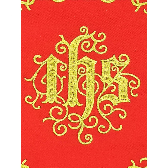 Palka haftowana IHS - czerwony