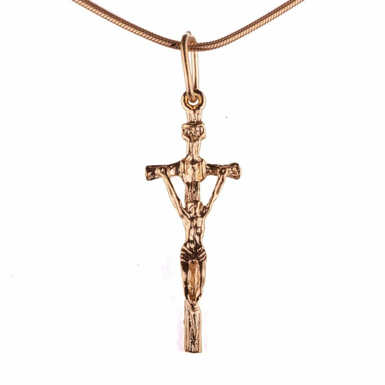 Srebrny krzyżyk papieski - pozłacany