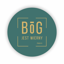 Podstawka korkowa okrągła - Bóg jest wierny