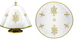 Welon na puszkę haftowany okrągły IHS + krzyże