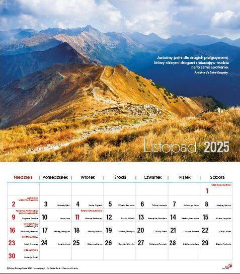 Kalendarz 2025 - Tatry