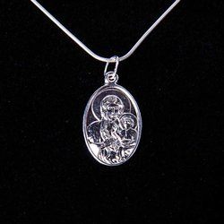 Medalik Matka Boża Częstochowska / Jezus Miłosierny - srebrny
