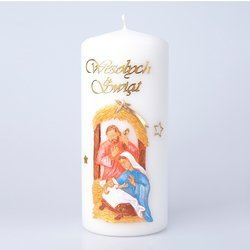 Świeca Bożonarodzeniowa biała 18 cm