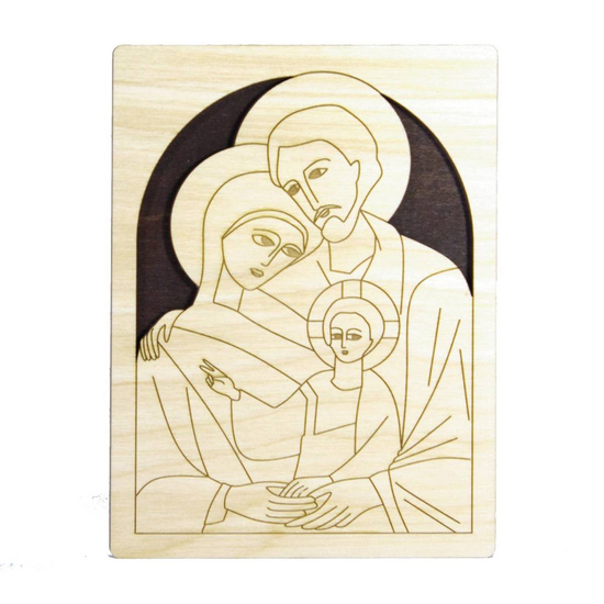 Obraz Świętej Rodziny 15 cm Ciemne Tło