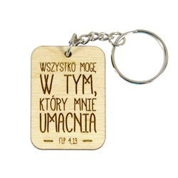 Brelok drewniany - Wszystko mogę w Tym, który mnie umacnia