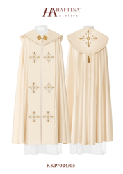 Kapa Ecru liturgiczna haftowana