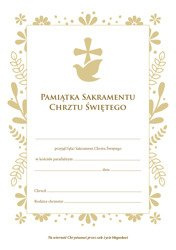 Pamiątka sakramentu Chrztu Świętego