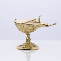 Łódka mosiężna z łyżeczką