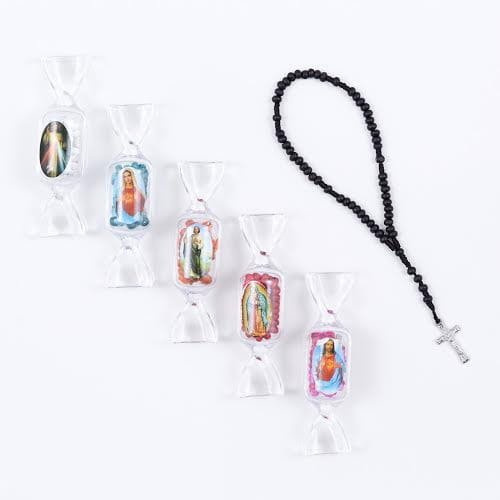 Różaniec mini, drewniany w pudełku (cukierek) 