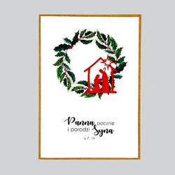 Kartka Bożonarodzeniowa - Panna pocznie i porodzi Syna