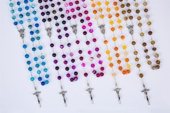 Różaniec - kamień naturalny - agat - 8 mm